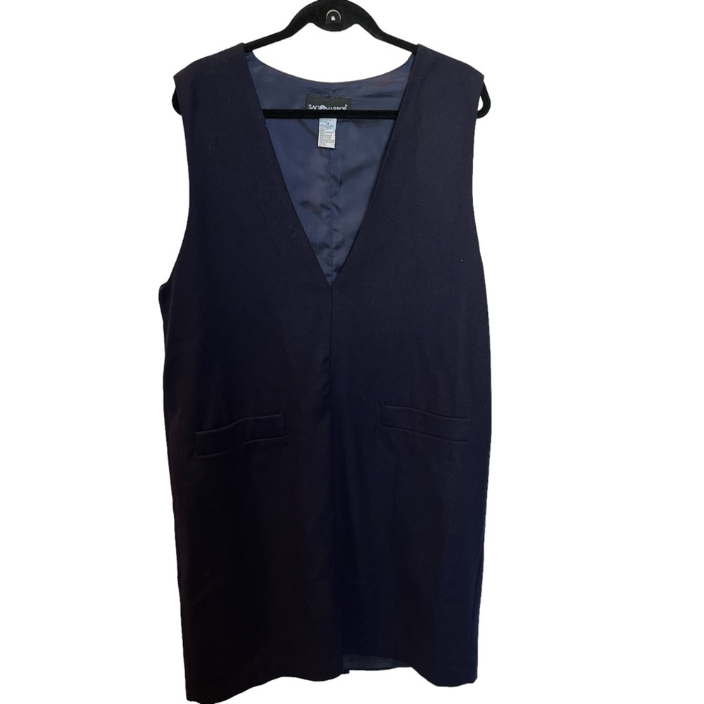 Sag Harbor Women's Wool Jumper Navy Blue Midi Size 14